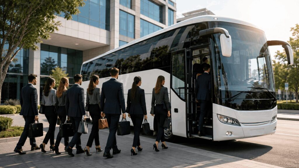 הסעות לחברות וארגונים עם אוטובוס ועובדים - הסעות השחף VIP